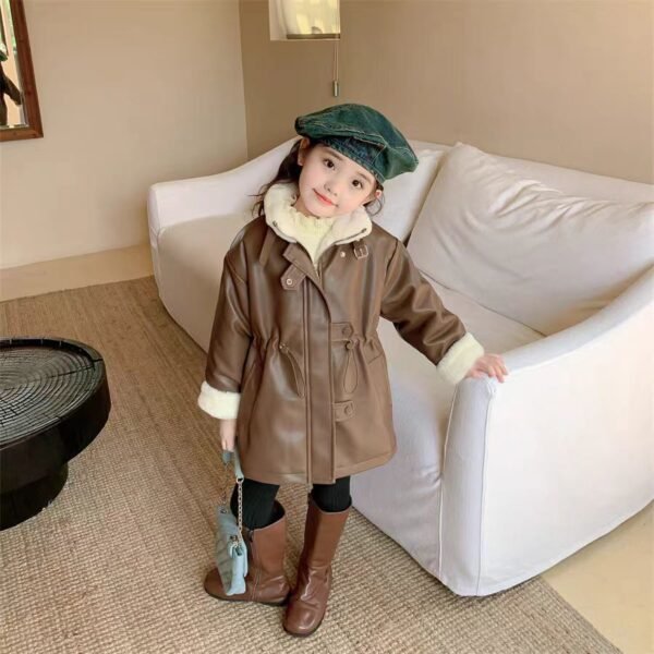 girls-winter-fleece-lined-medium-leather-coat Product Variation